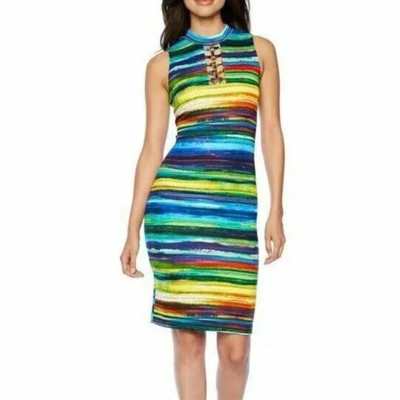 BOLD elements | Dresses | Bold Elements Multi Color Sleeveless Bodycon Dress  L | Poshmark